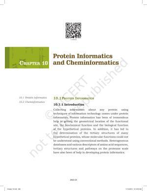 NCERT Book for Class 11 Biotechnology Chapter 10 Protein Informatics and Cheminformatics