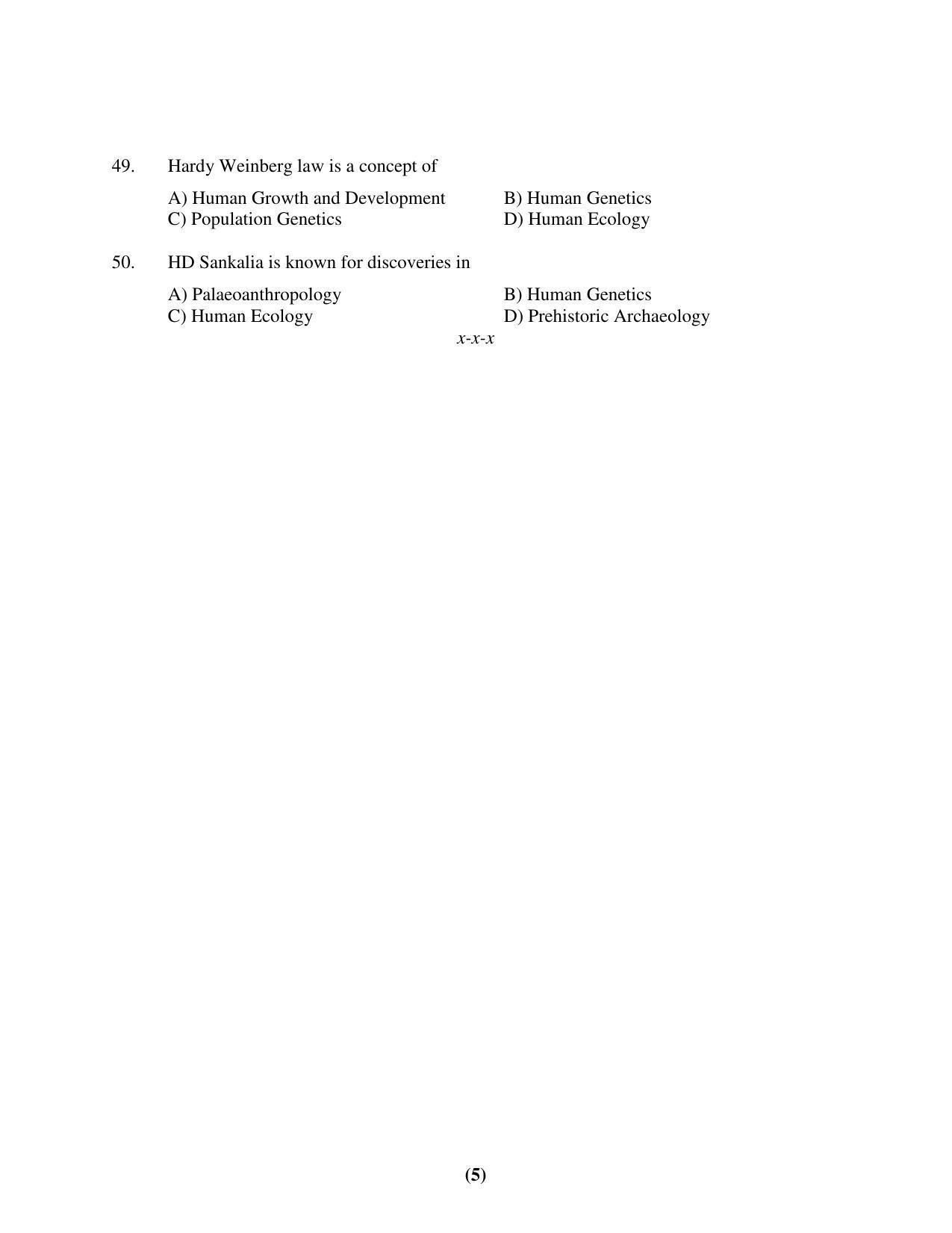 PU MPET Ancient Indian History 2017 Question Paper - Page 9