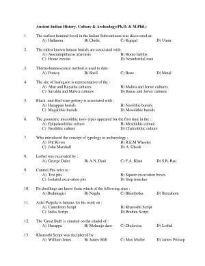 PU MPET Ancient Indian History 2017 Question Paper