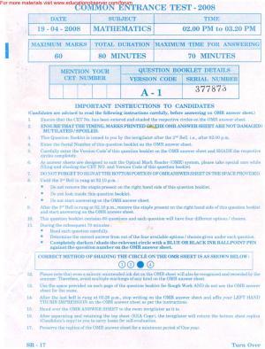 KEAM Paper II 2008 Question Paper