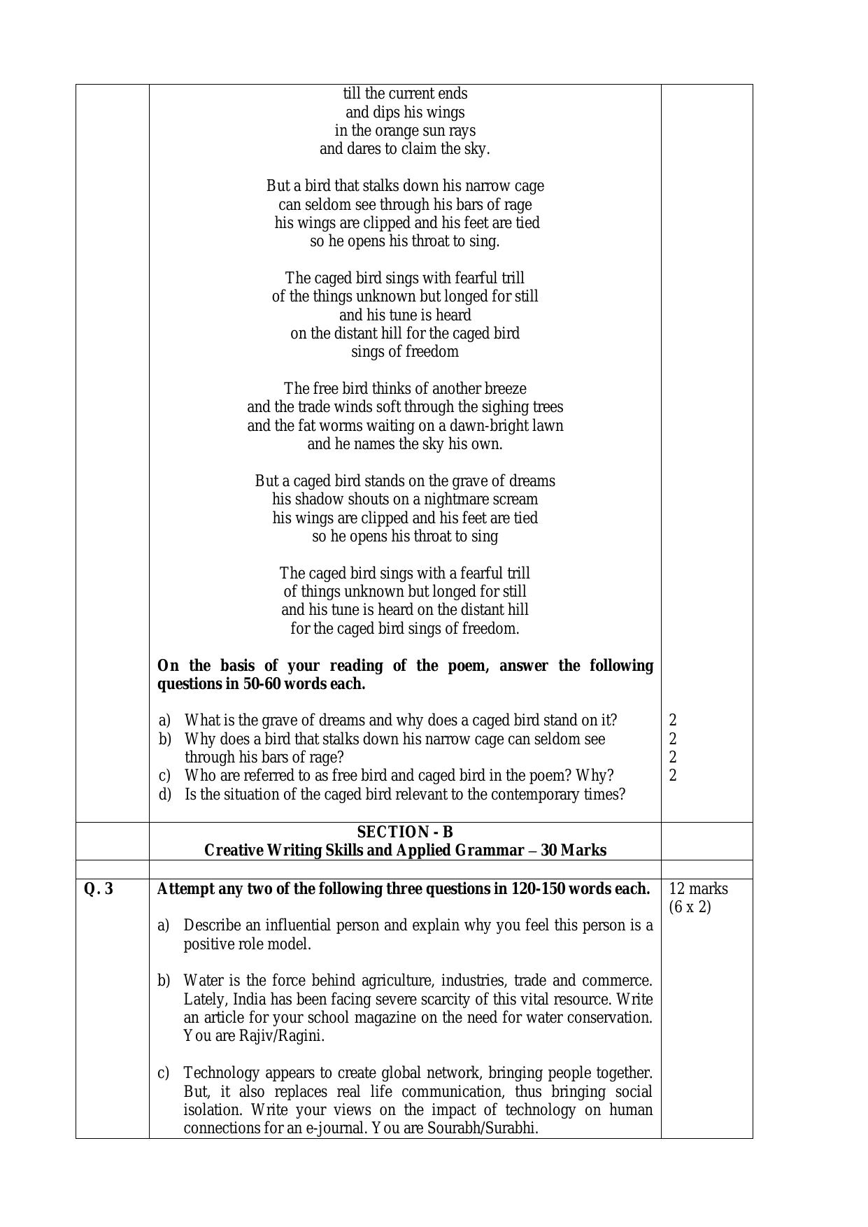 CBSE Class 12 English Elective Skill Education-Sample Paper 2019-20 - Page 4
