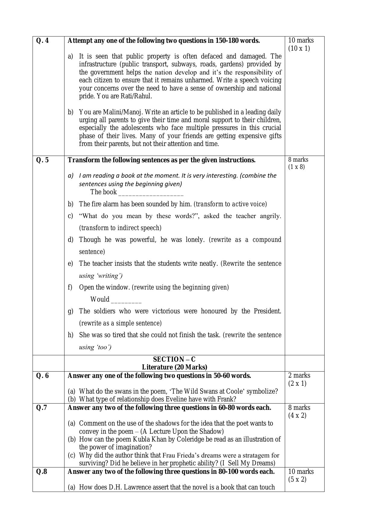 CBSE Class 12 English Elective Skill Education-Sample Paper 2019-20 - Page 5