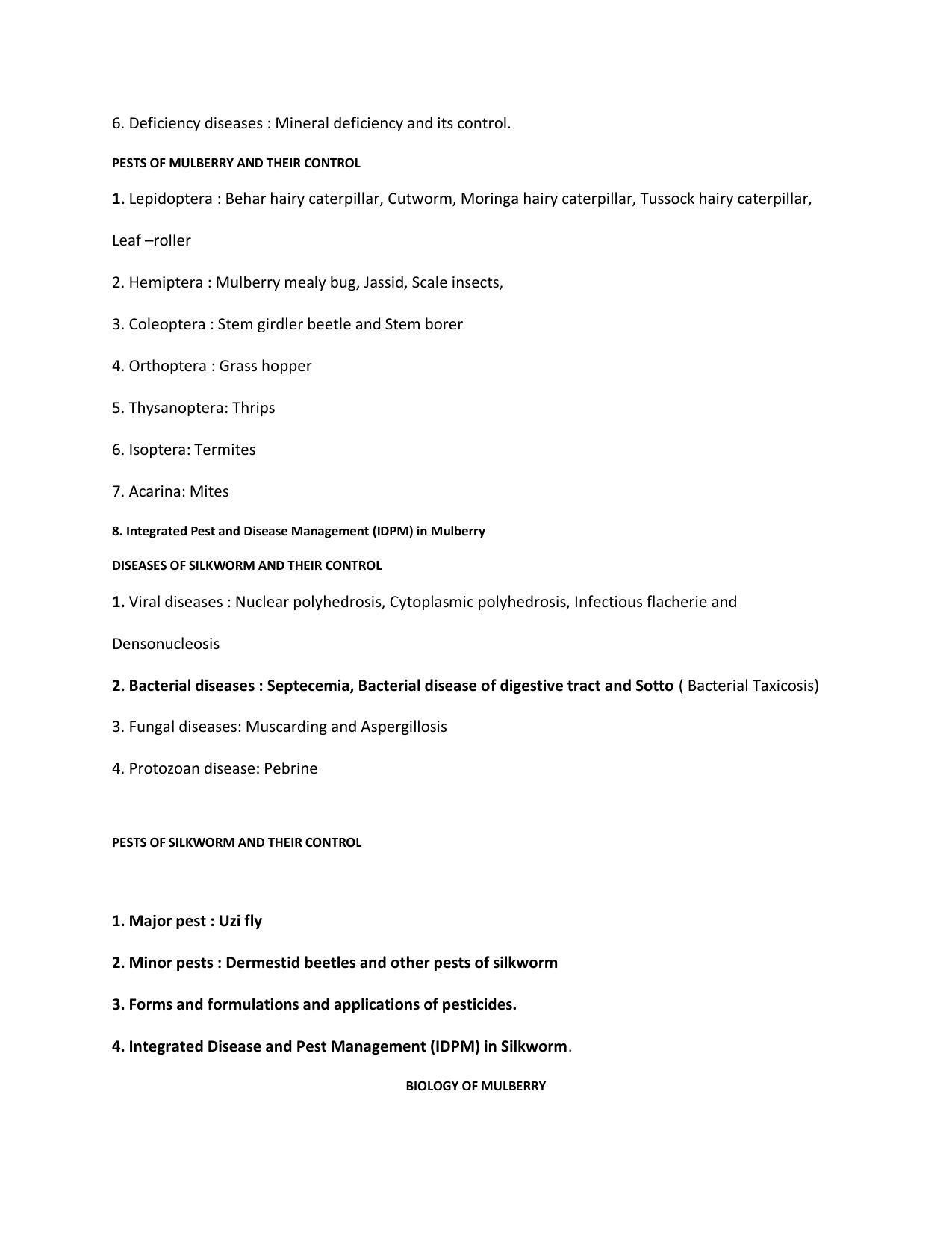 AP RCET Sericulture Syllabus - Page 5