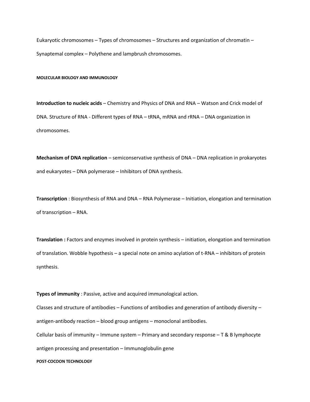 AP RCET Sericulture Syllabus - Page 13
