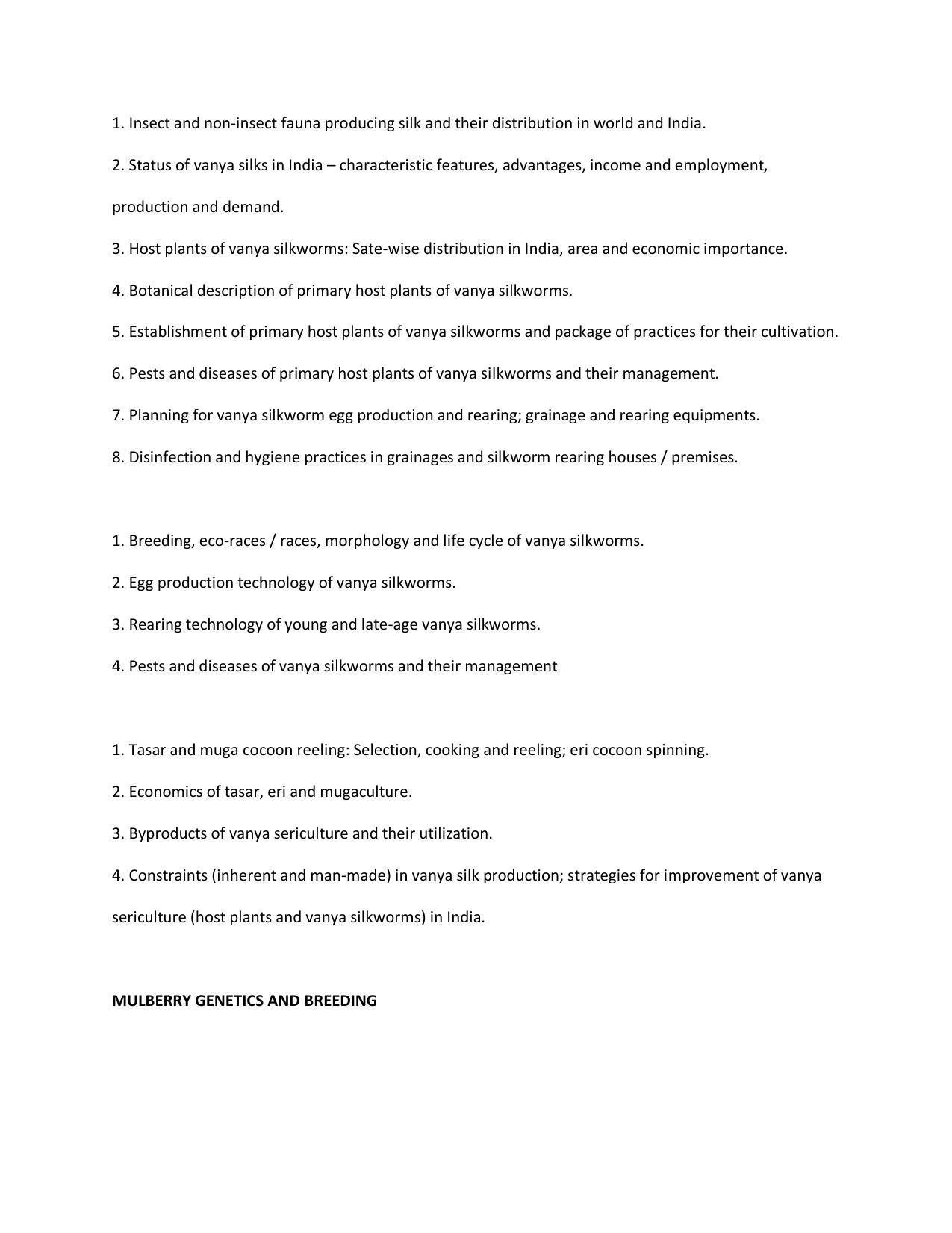 AP RCET Sericulture Syllabus - Page 18