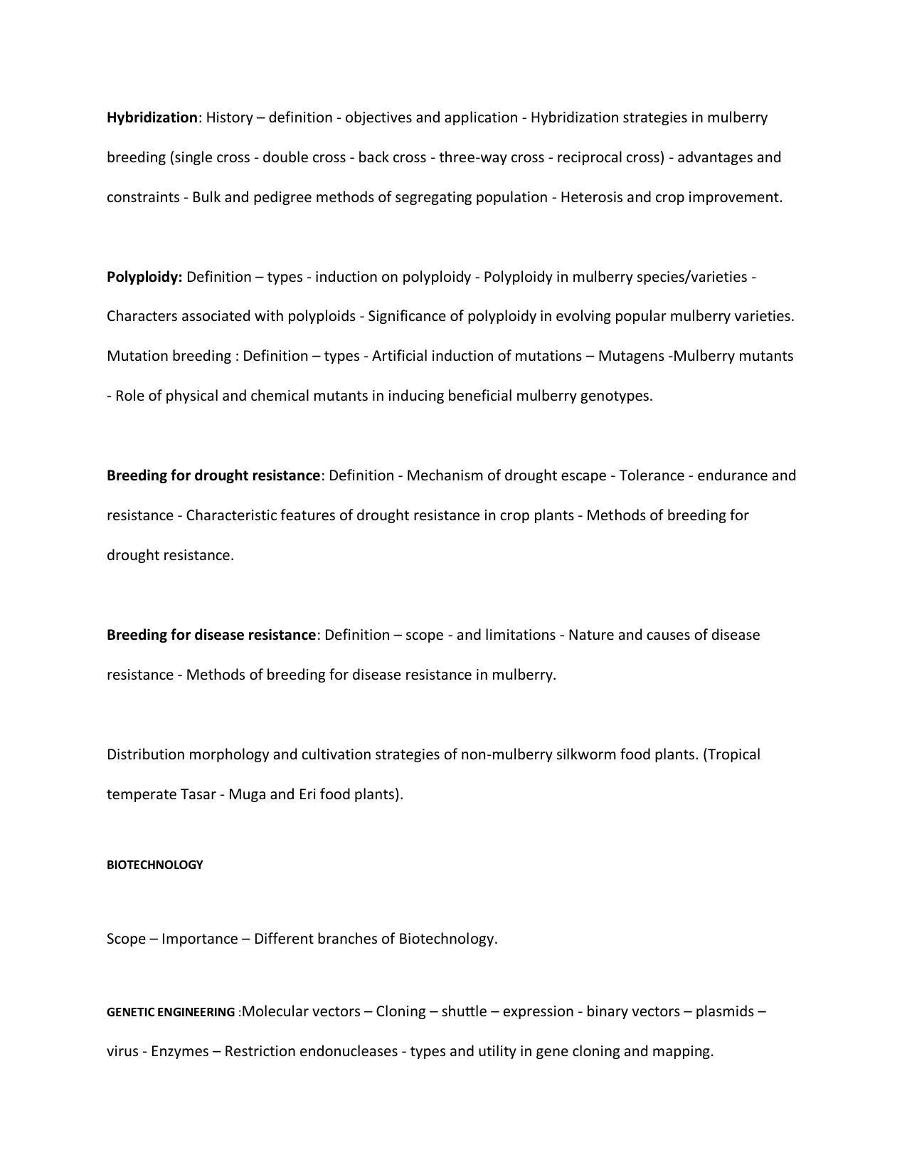 AP RCET Sericulture Syllabus - Page 22