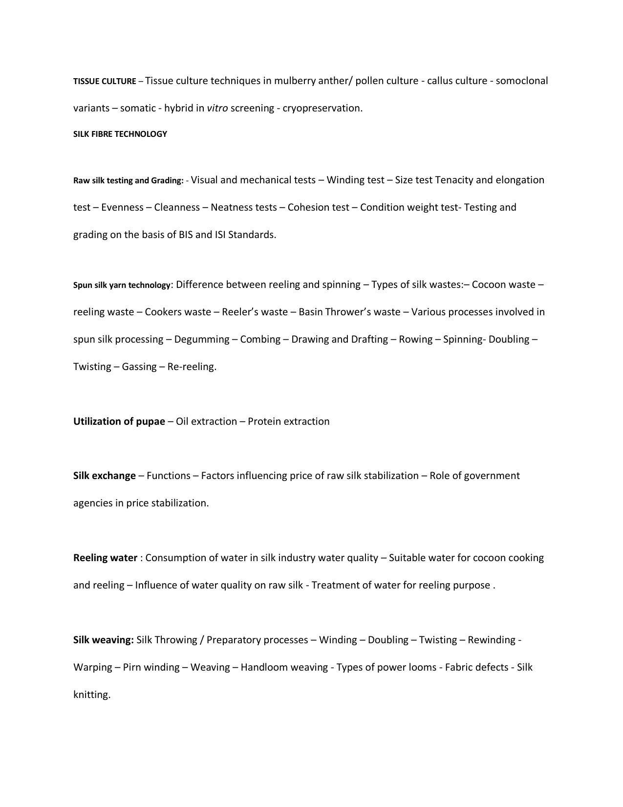 AP RCET Sericulture Syllabus - Page 24