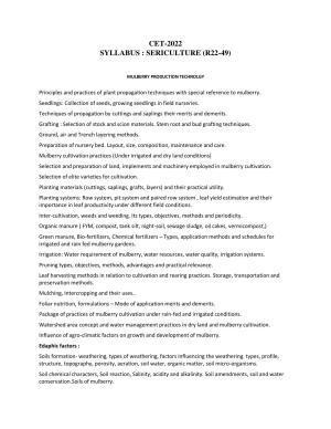 AP RCET Sericulture Syllabus