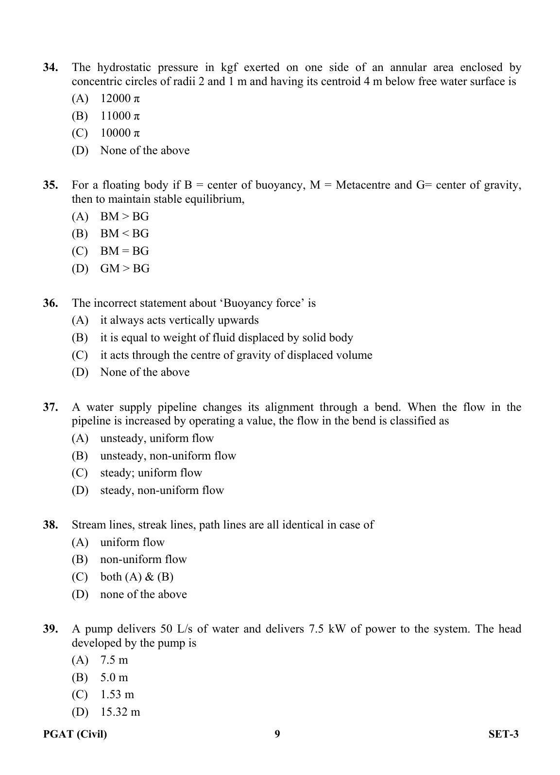 OJEE PGAT 2013 Civil Set 3 Question Paper - Page 8