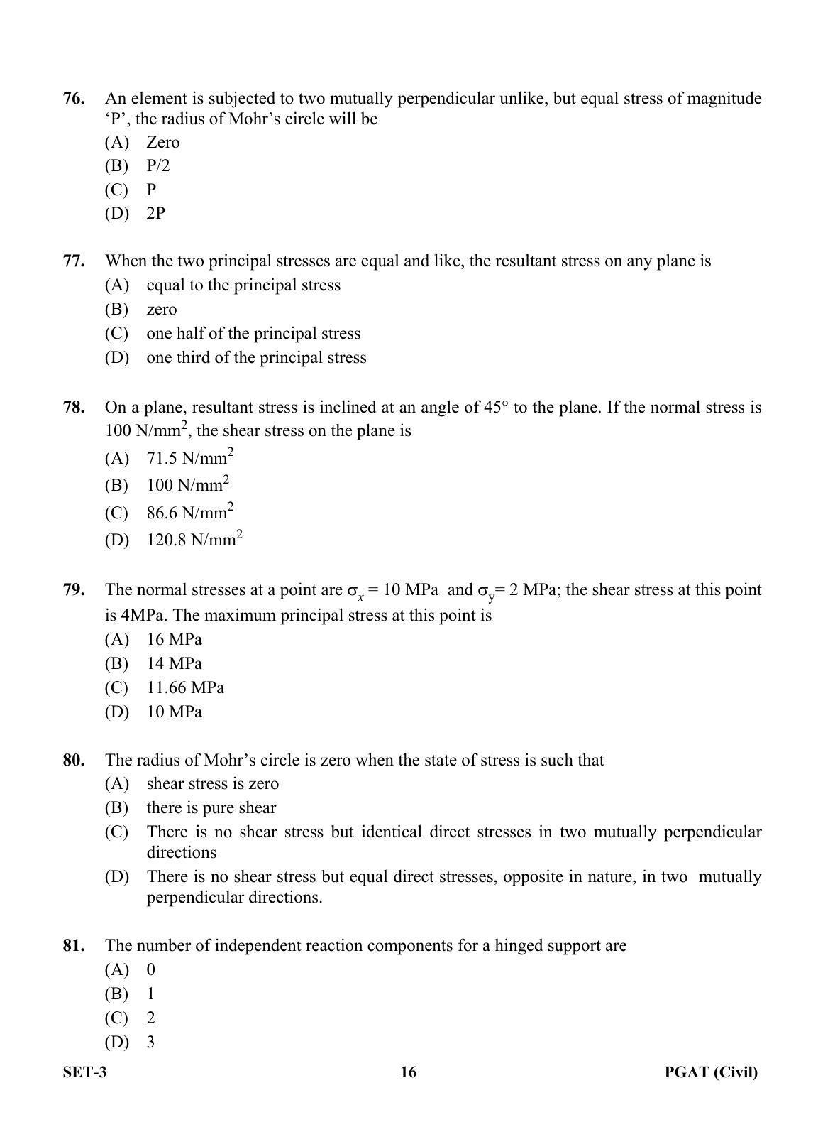 OJEE PGAT 2013 Civil Set 3 Question Paper - Page 15