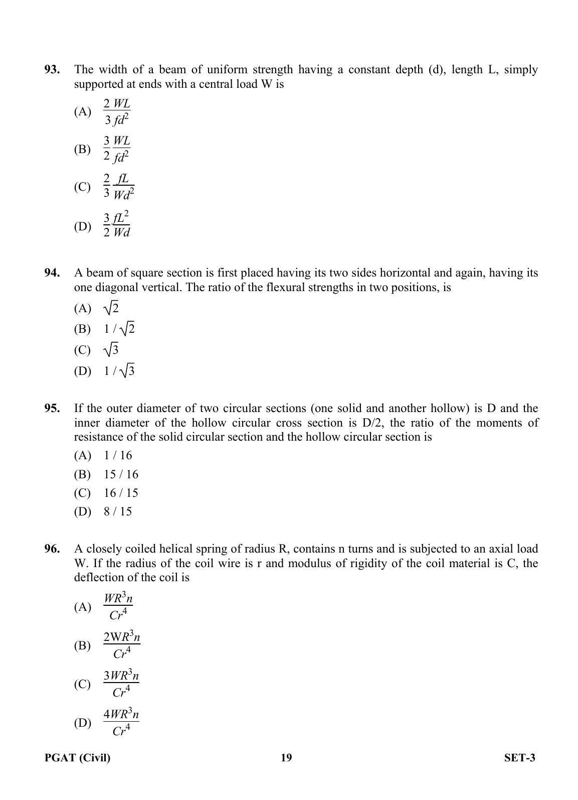 OJEE PGAT 2013 Civil Set 3 Question Paper - Page 18