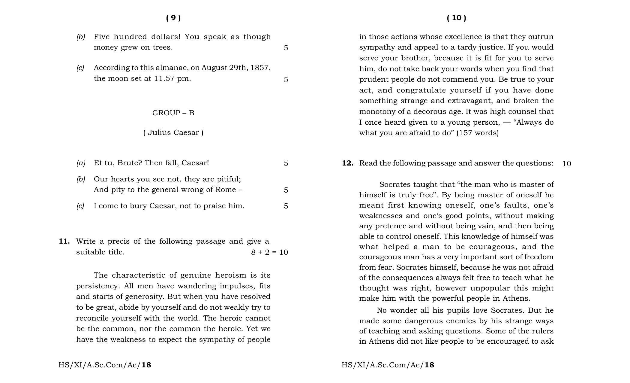Meghalaya Board (MBOSE) Class 11 Alternative_English 2018 Question Paper - Page 5