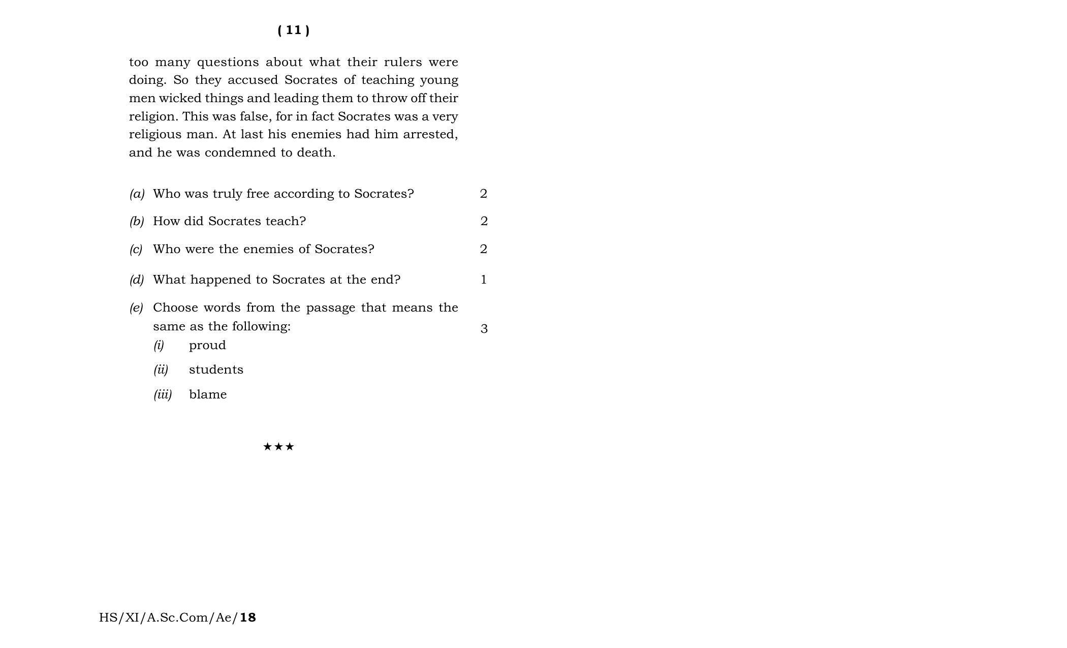 Meghalaya Board (MBOSE) Class 11 Alternative_English 2018 Question Paper - Page 6