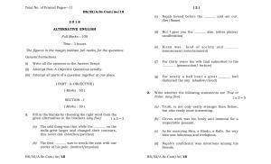 Meghalaya Board (MBOSE) Class 11 Alternative_English 2018 Question Paper