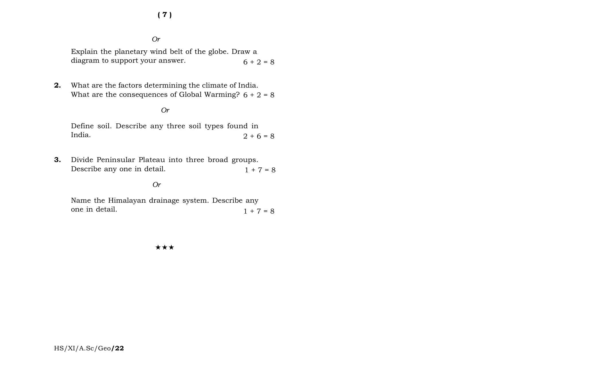 Meghalaya Board (MBOSE) Class 11 Geography (theory) 2022 Question Paper - Page 4
