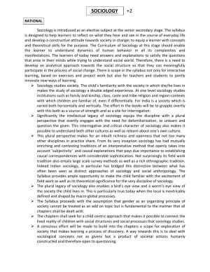 HP Board Class 12th Syllabus for Sociology