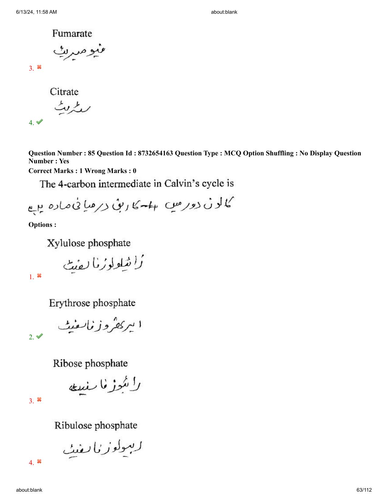 AP EDCET 2024 Biological Science Question Paper with Answer Key (URDU) - Page 63