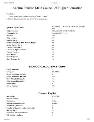 AP EDCET 2024 Biological Science Question Paper with Answer Key (URDU)