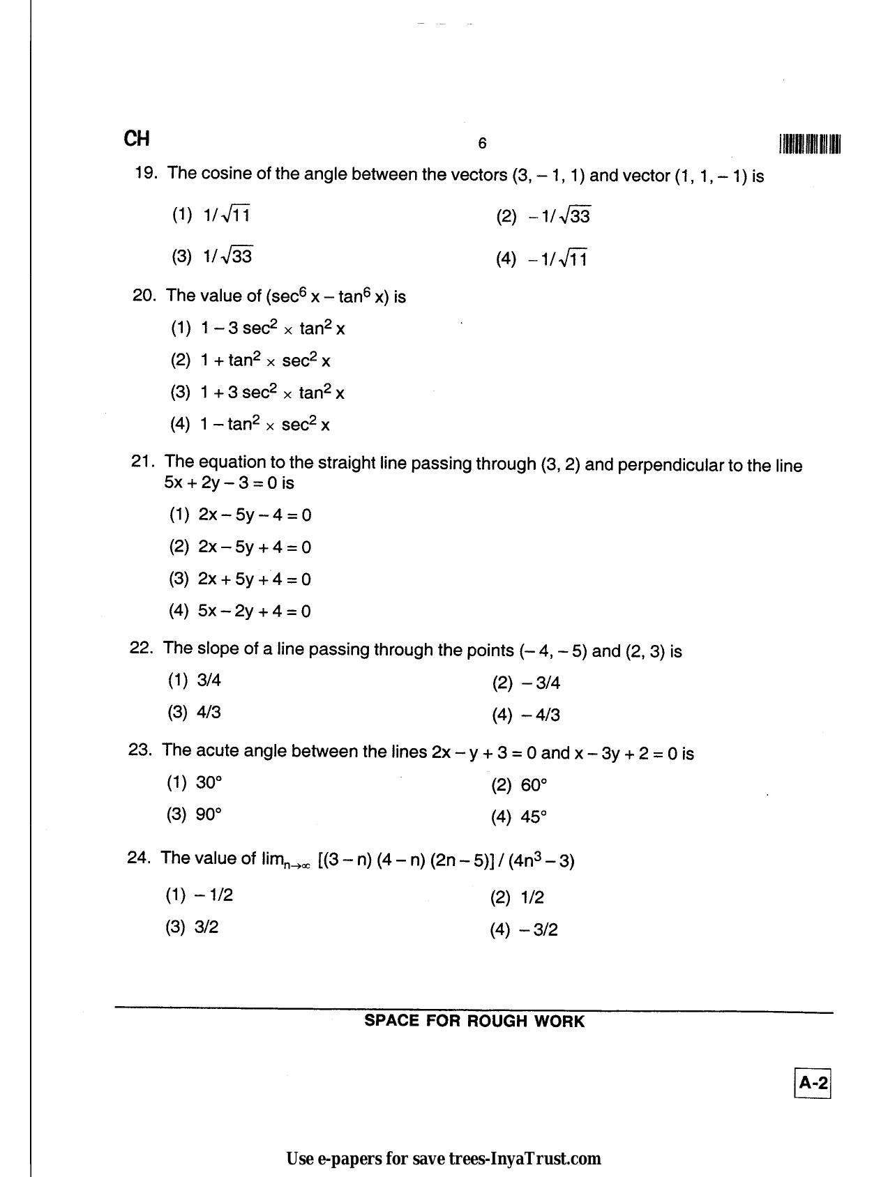 Karnataka Diploma CET- 2013 Chemical Engineering / Polymer Technology Question Paper - Page 6