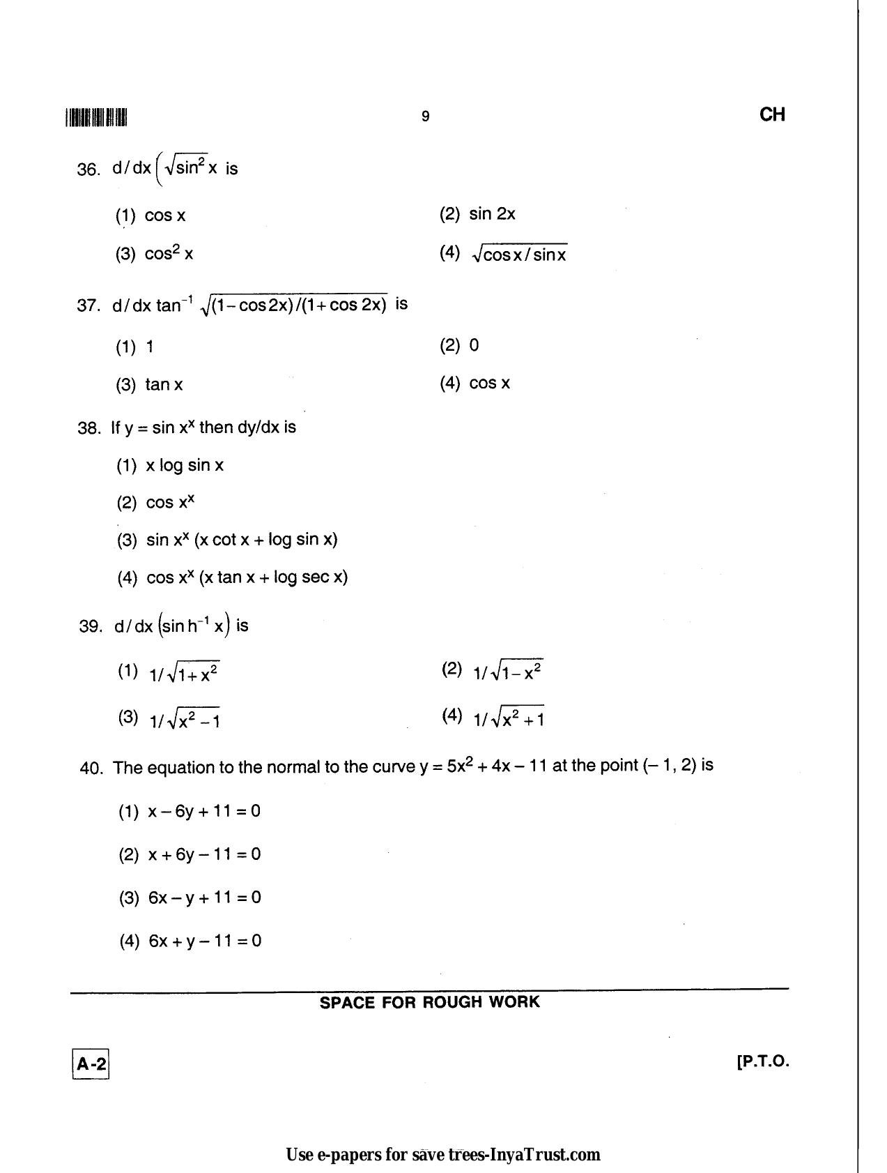 Karnataka Diploma CET- 2013 Chemical Engineering / Polymer Technology Question Paper - Page 9