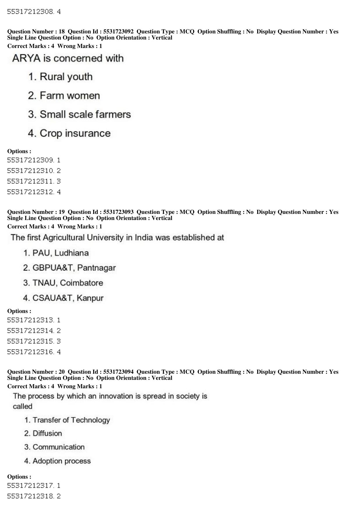 ICAR AIEEA PG 2019 SOCIAL SCIENCES Question Paper - Page 8