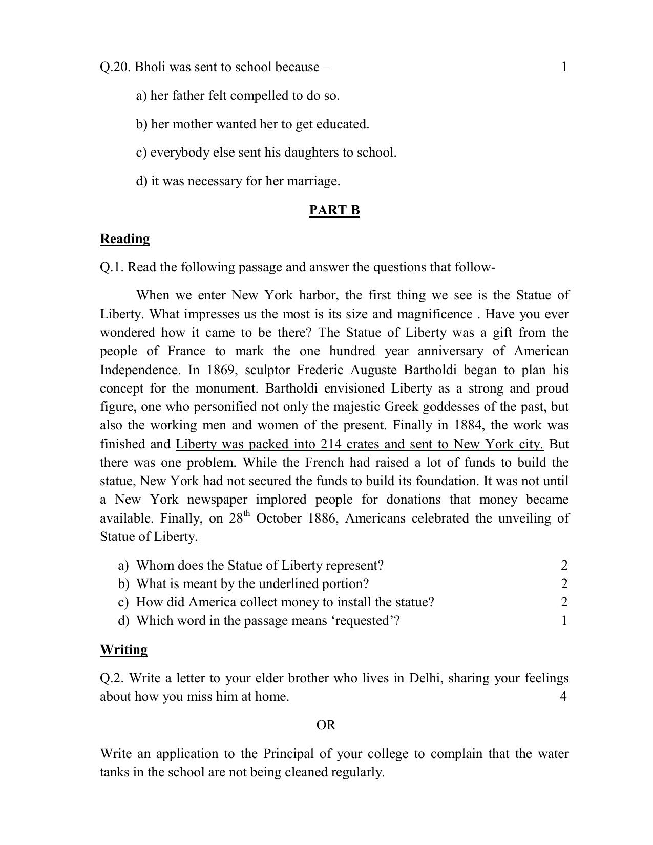 UP Board Class 10 English Model Papers 2025 - Page 6