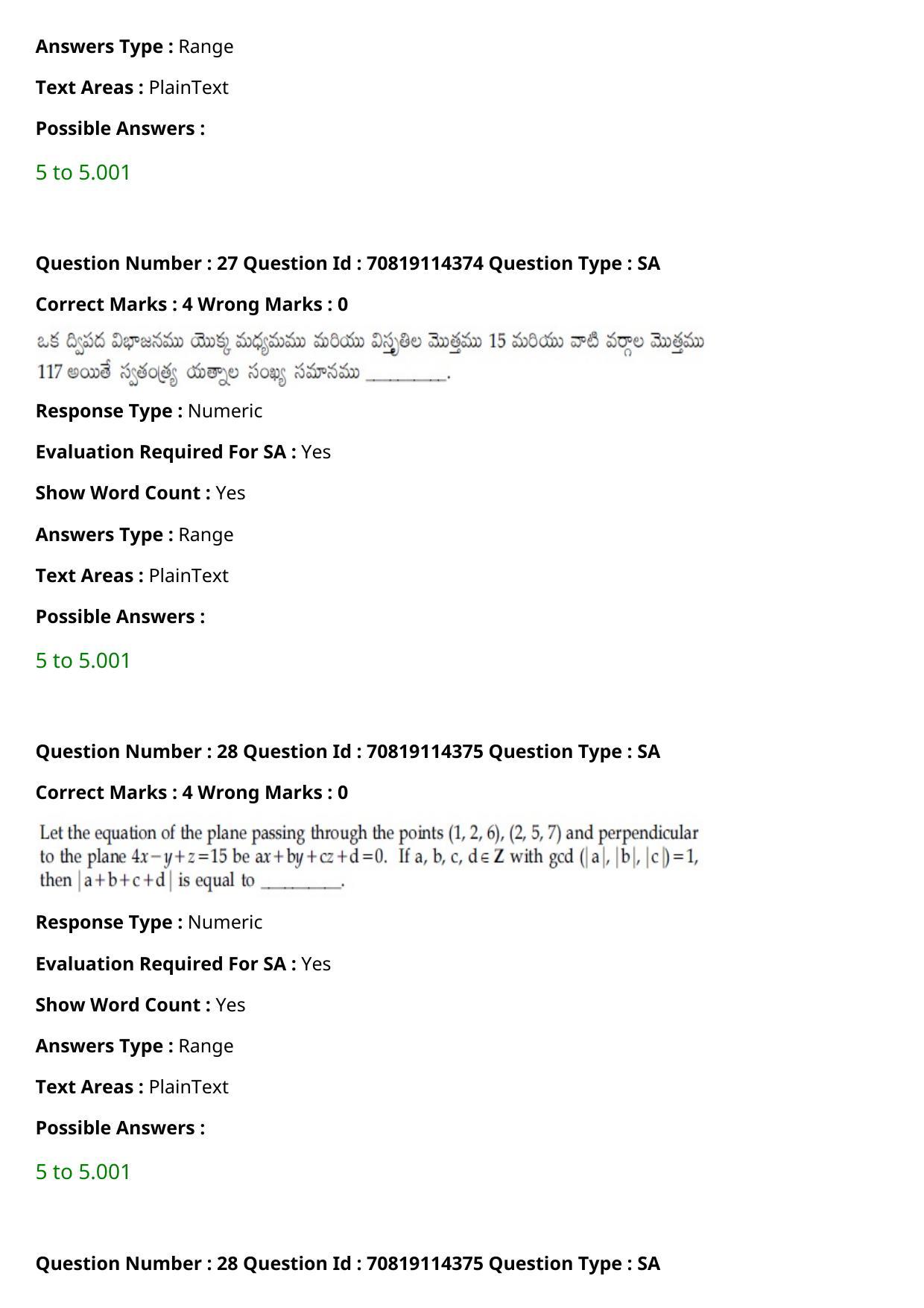 JEE Mains 2021: B.Arch Telugu (Shift 2) 23-02-2021 Question Paper - Page 29