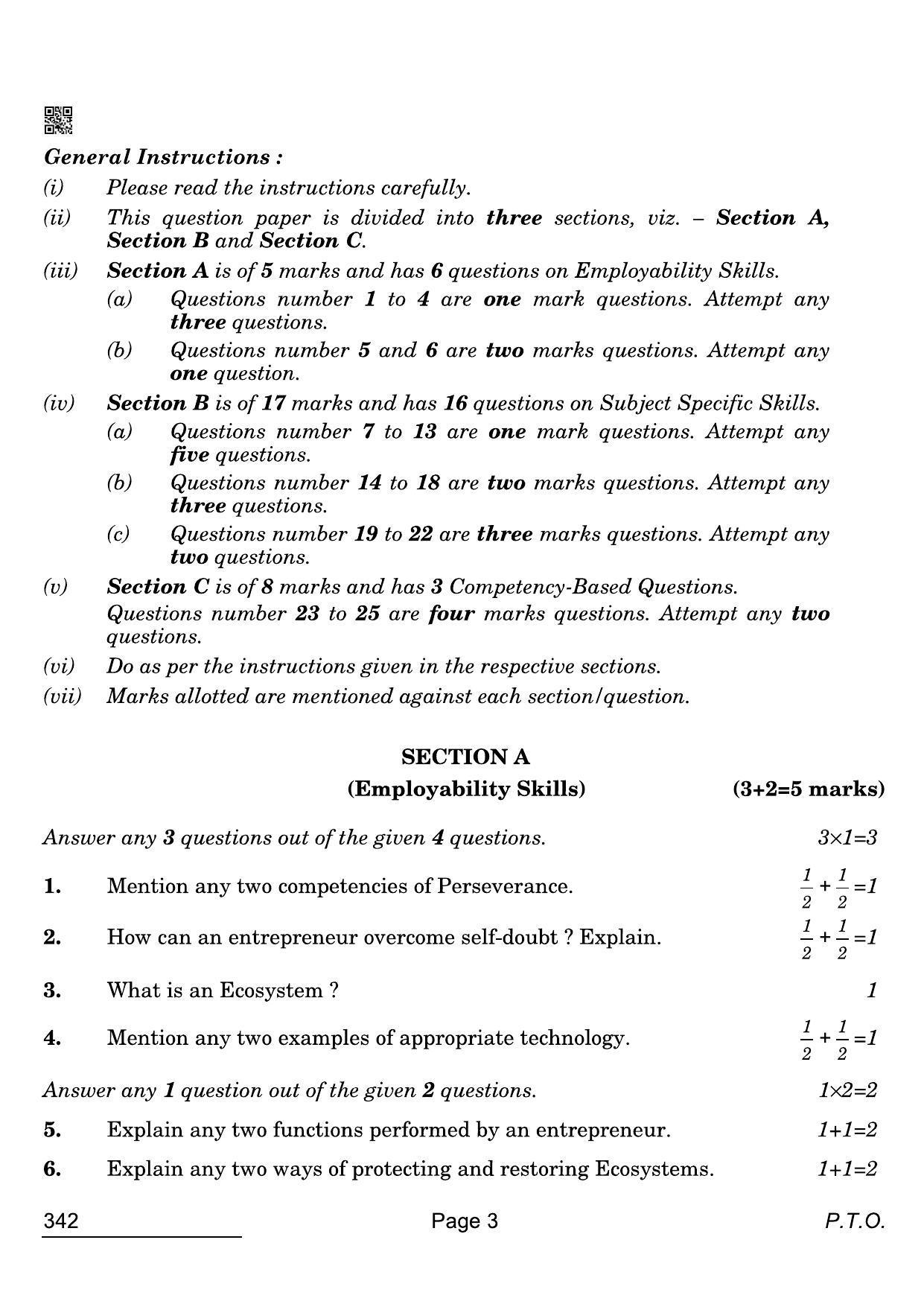 CBSE Class 12 342 Geospatial Technology 2022 Compartment Question Paper - Page 3