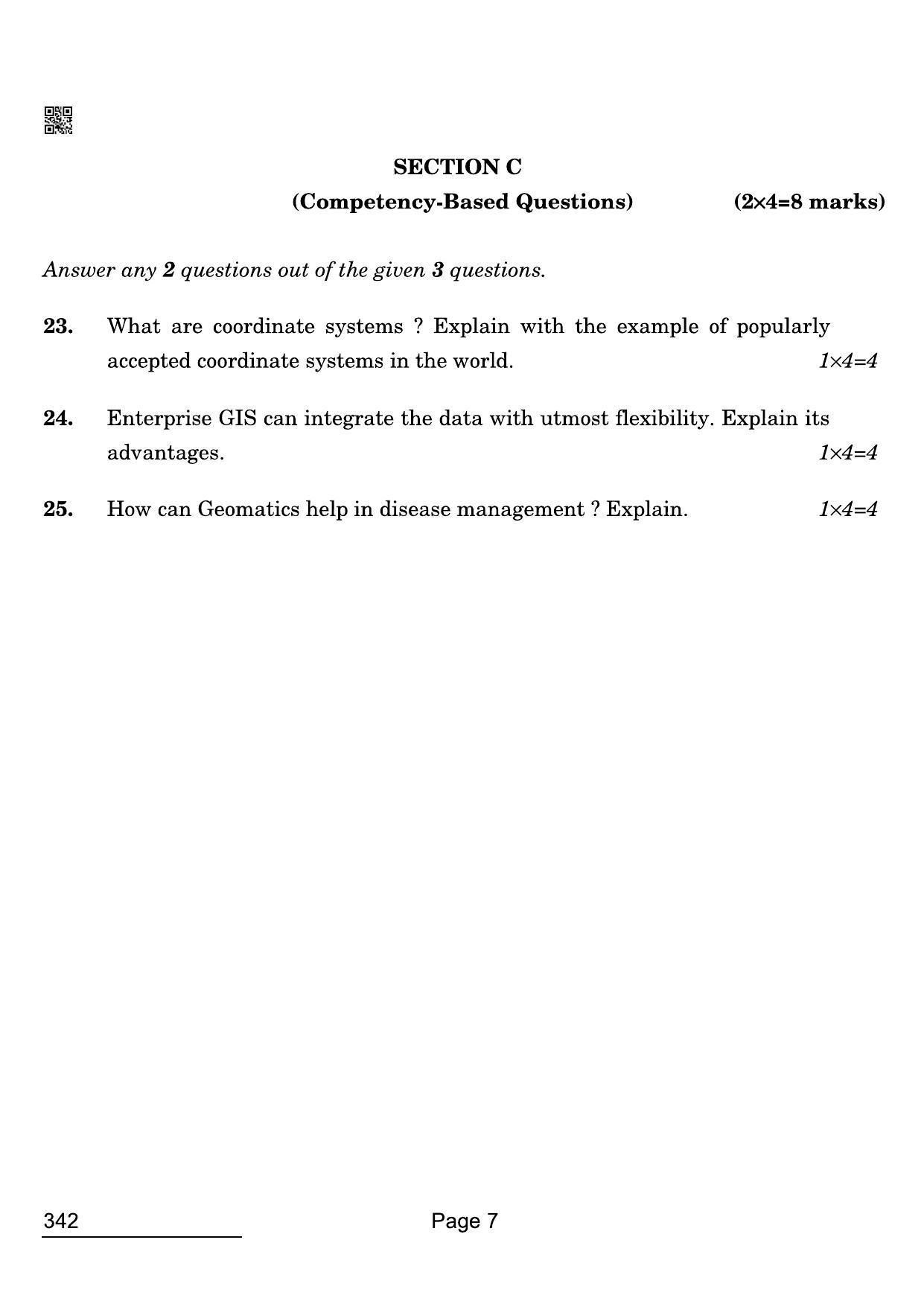 CBSE Class 12 342 Geospatial Technology 2022 Compartment Question Paper - Page 7