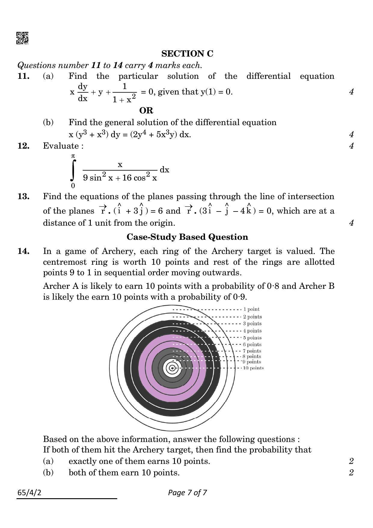 CBSE Class 12 65-4-2 Mathematics 2022 Question Paper - Page 7