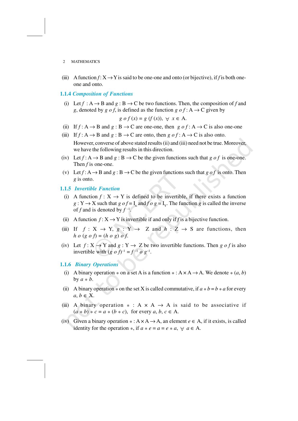 NCERT Exemplar Class 12: Mathematics Unit 1 (Relations And Functions) - Page 2