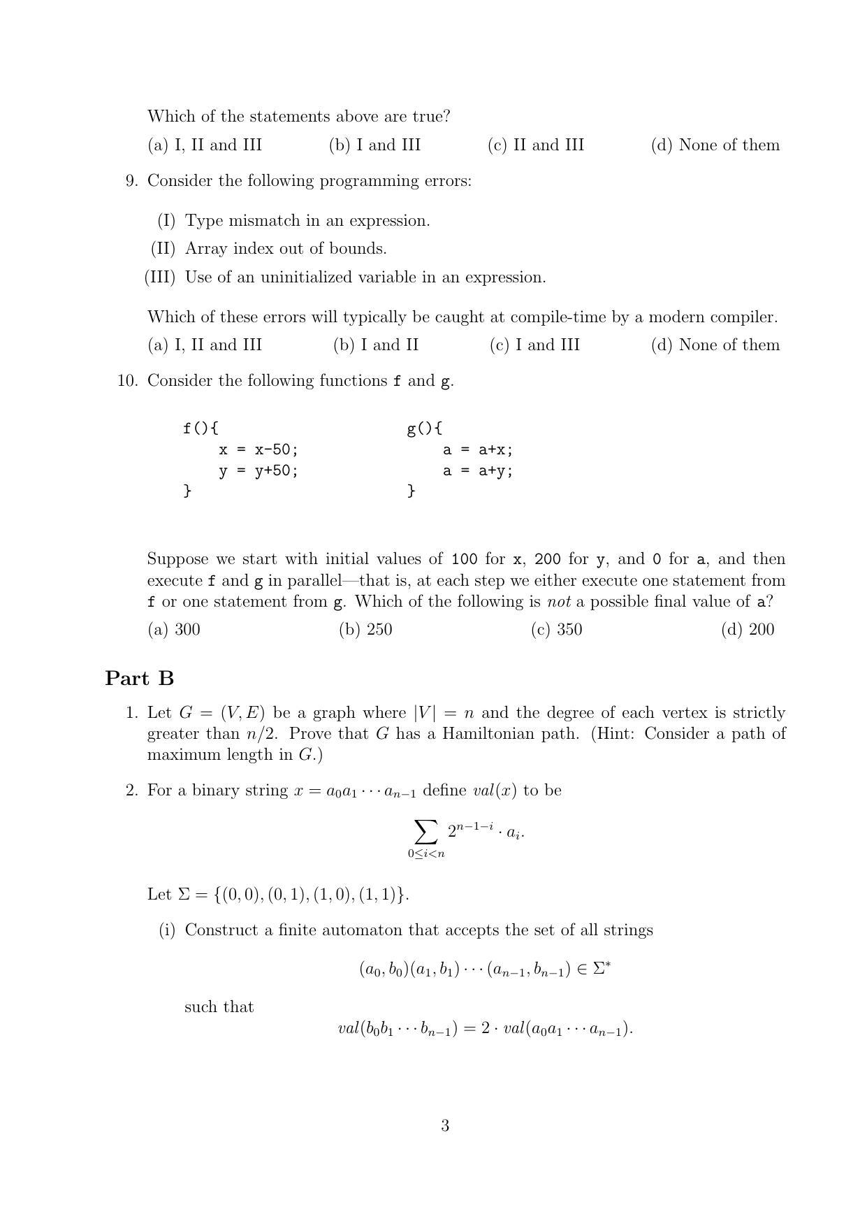 CMI Entrance Exam 2012 Question Paper MSc/PhD Computer Science - Page 3