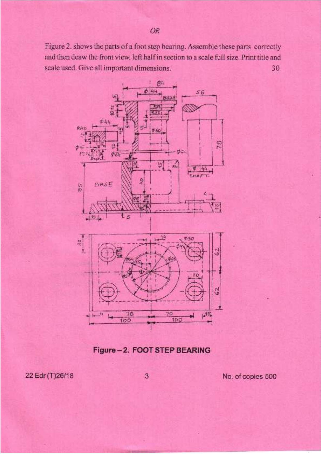 COHSEM Class 12 Engineering Drawing 2018 Question Papers - Page 3