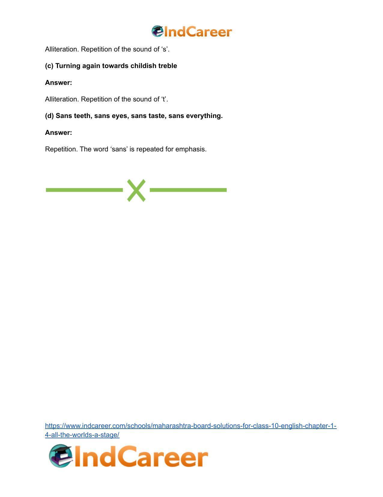 Maharashtra Board Solutions for Class 10- English: Chapter 1.4- All the World’s a Stage - Page 18