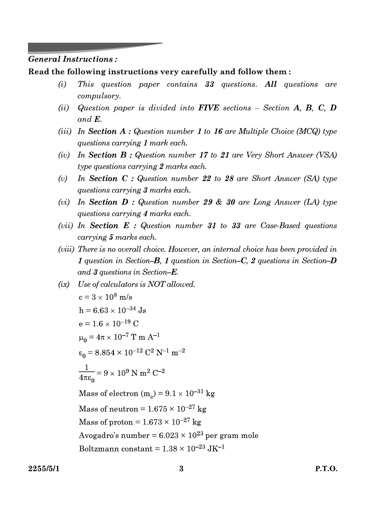 CBSE Class 12 55-5-1 Physics 2024 Question Paper - Page 3