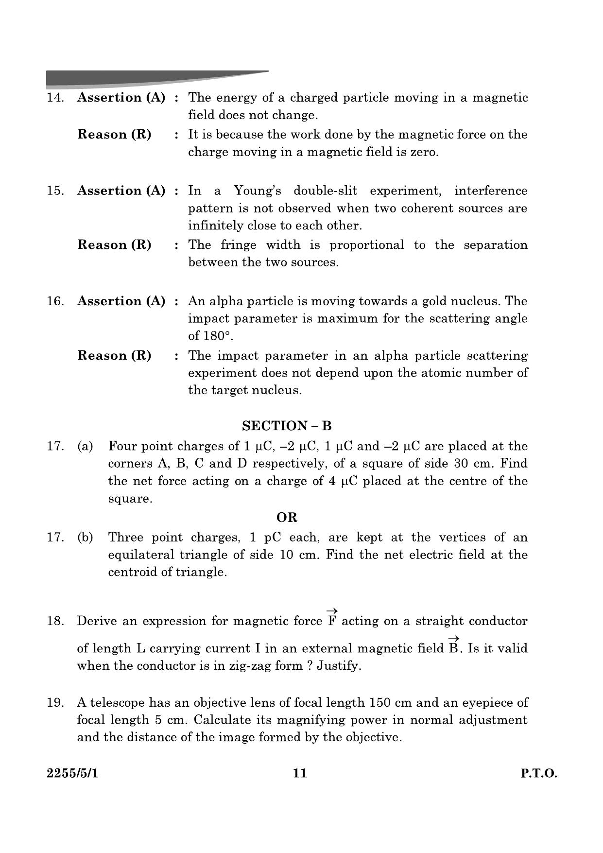 CBSE Class 12 55-5-1 Physics 2024 Question Paper - Page 11