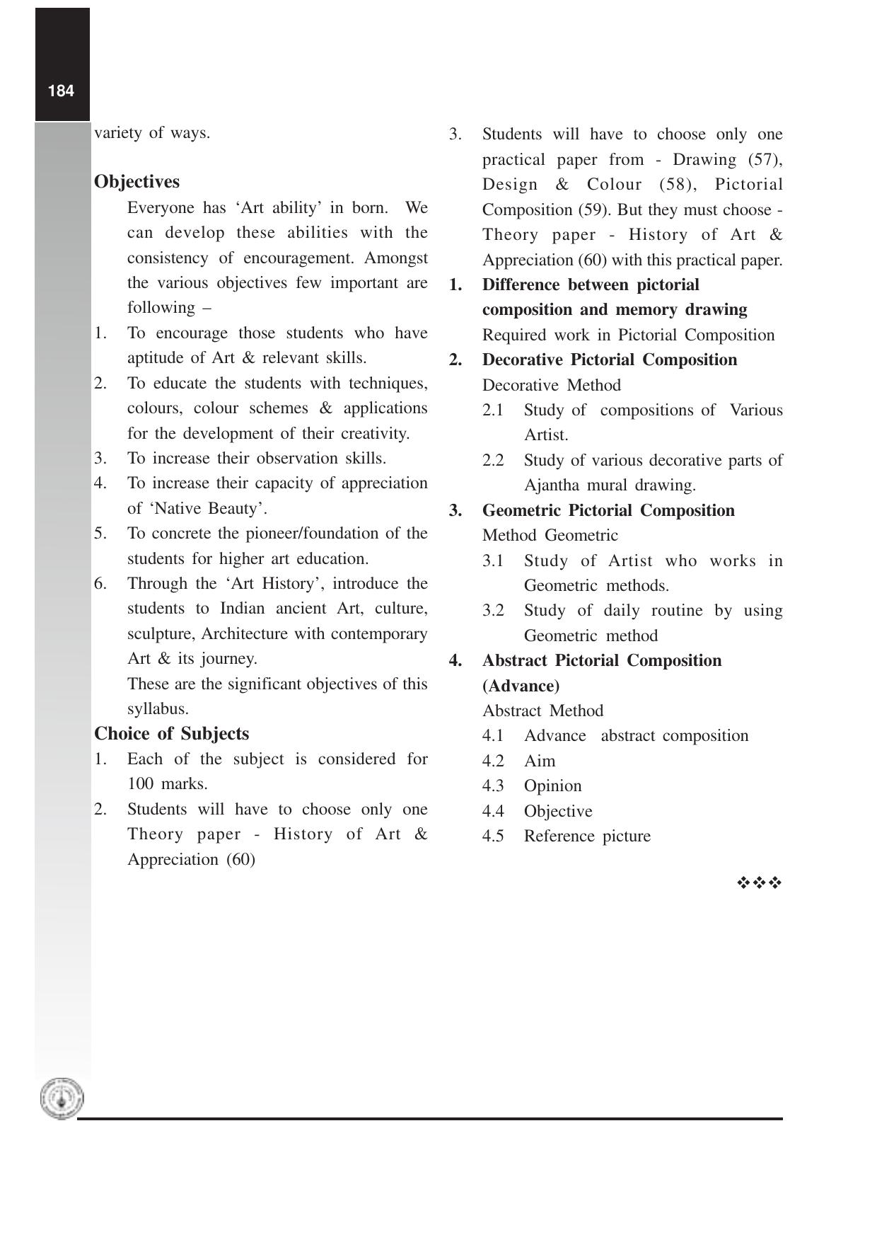 Maharashtra HSC Pictorial Composition Syllabus  - Page 3