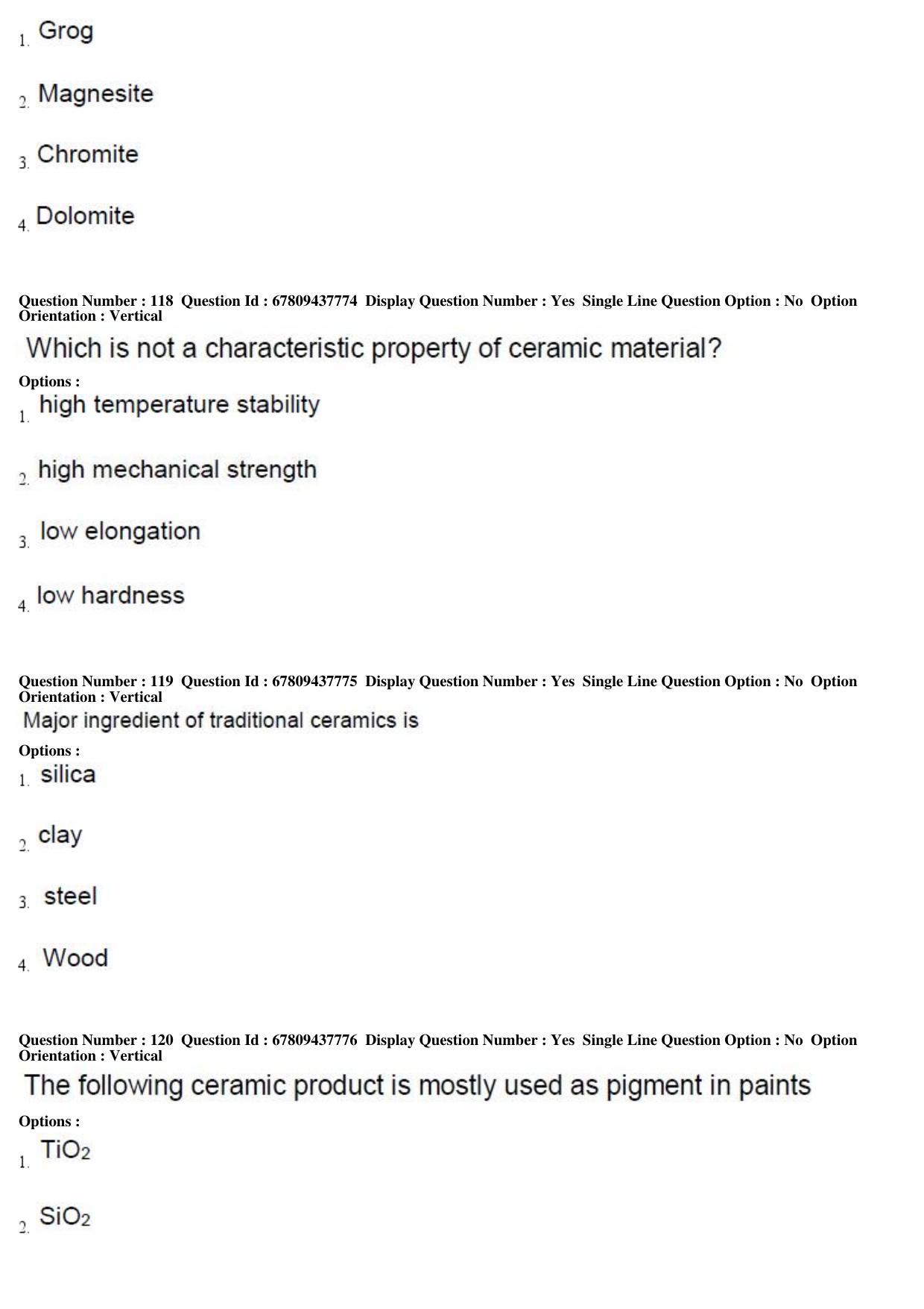 AP ECET 2019 - Ceramic Technology Question Paper With Preliminary Keys Shift1 - Page 41