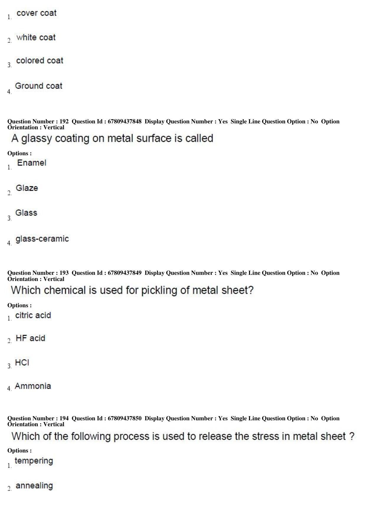 AP ECET 2019 - Ceramic Technology Question Paper With Preliminary Keys Shift1 - Page 64