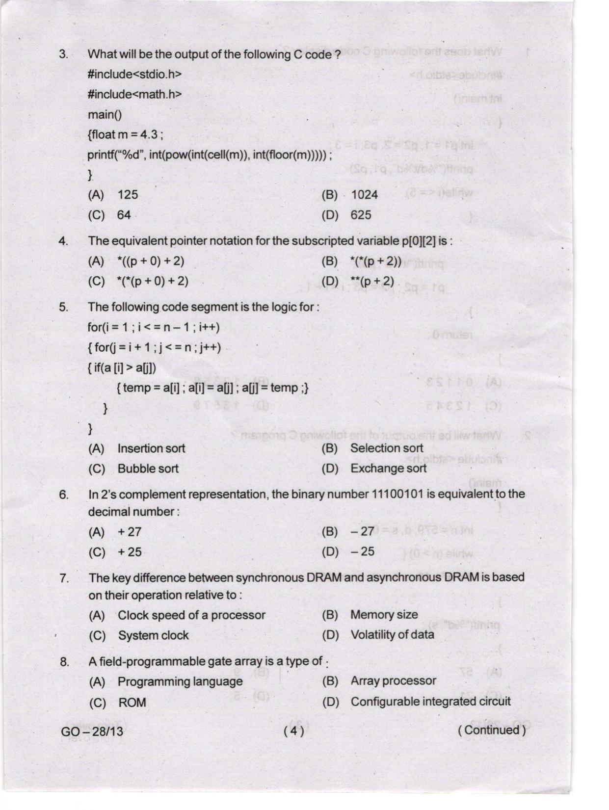 Odisha CPET 2024 COMPUTER SCIENCE Question Paper - Page 4