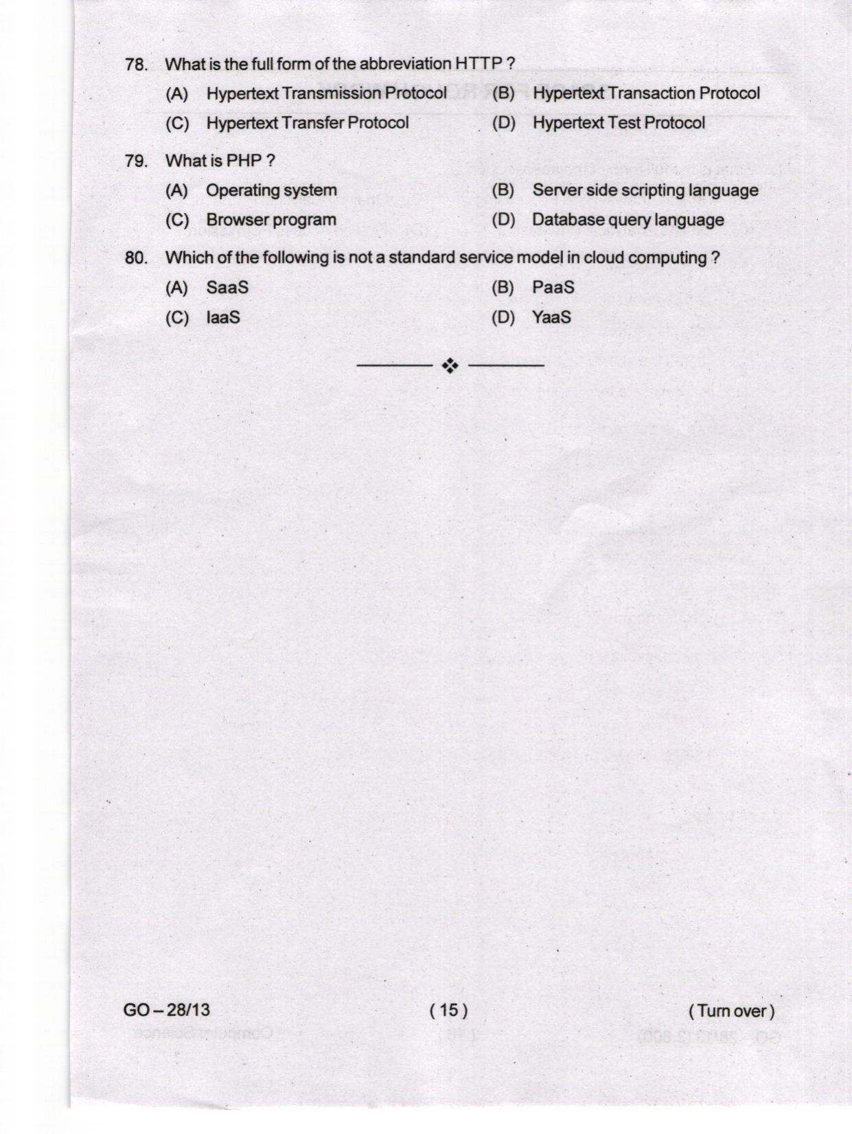 Odisha CPET 2024 COMPUTER SCIENCE Question Paper - Page 15