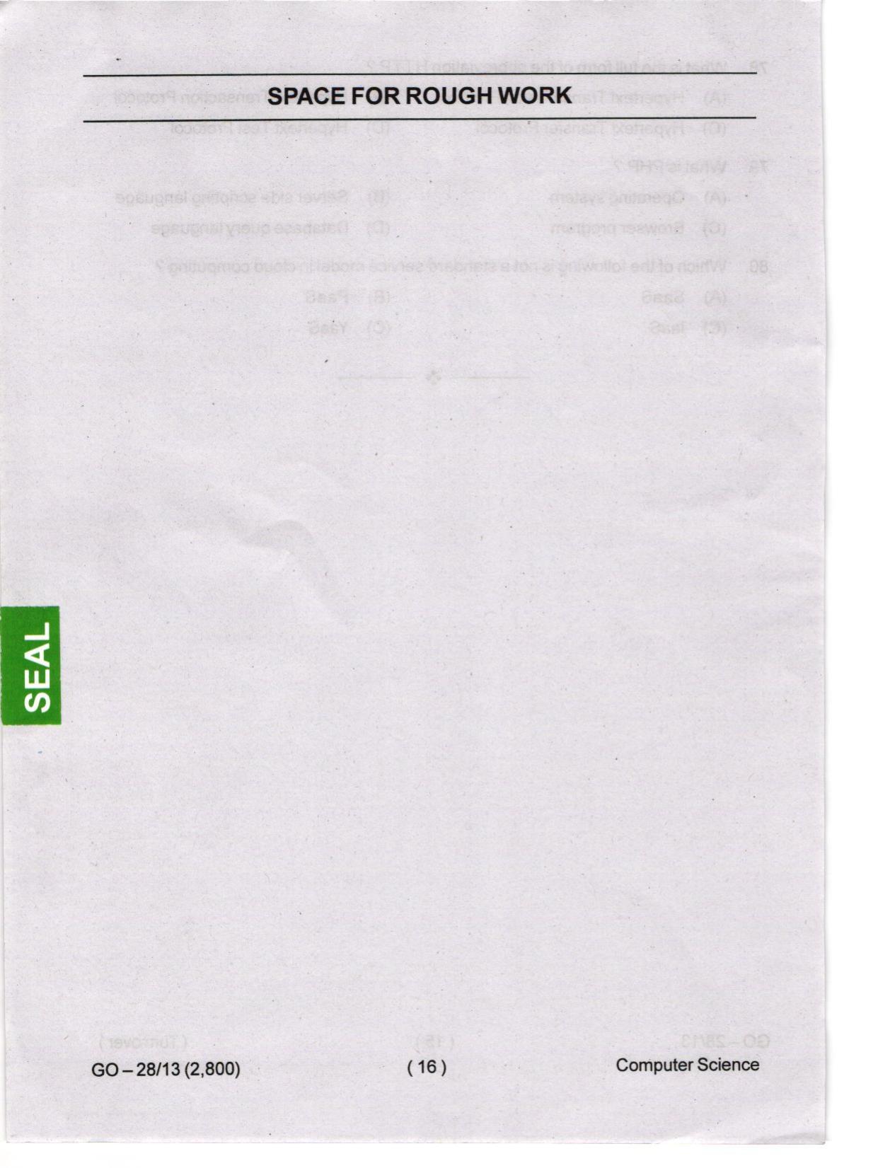 Odisha CPET 2024 COMPUTER SCIENCE Question Paper - Page 16