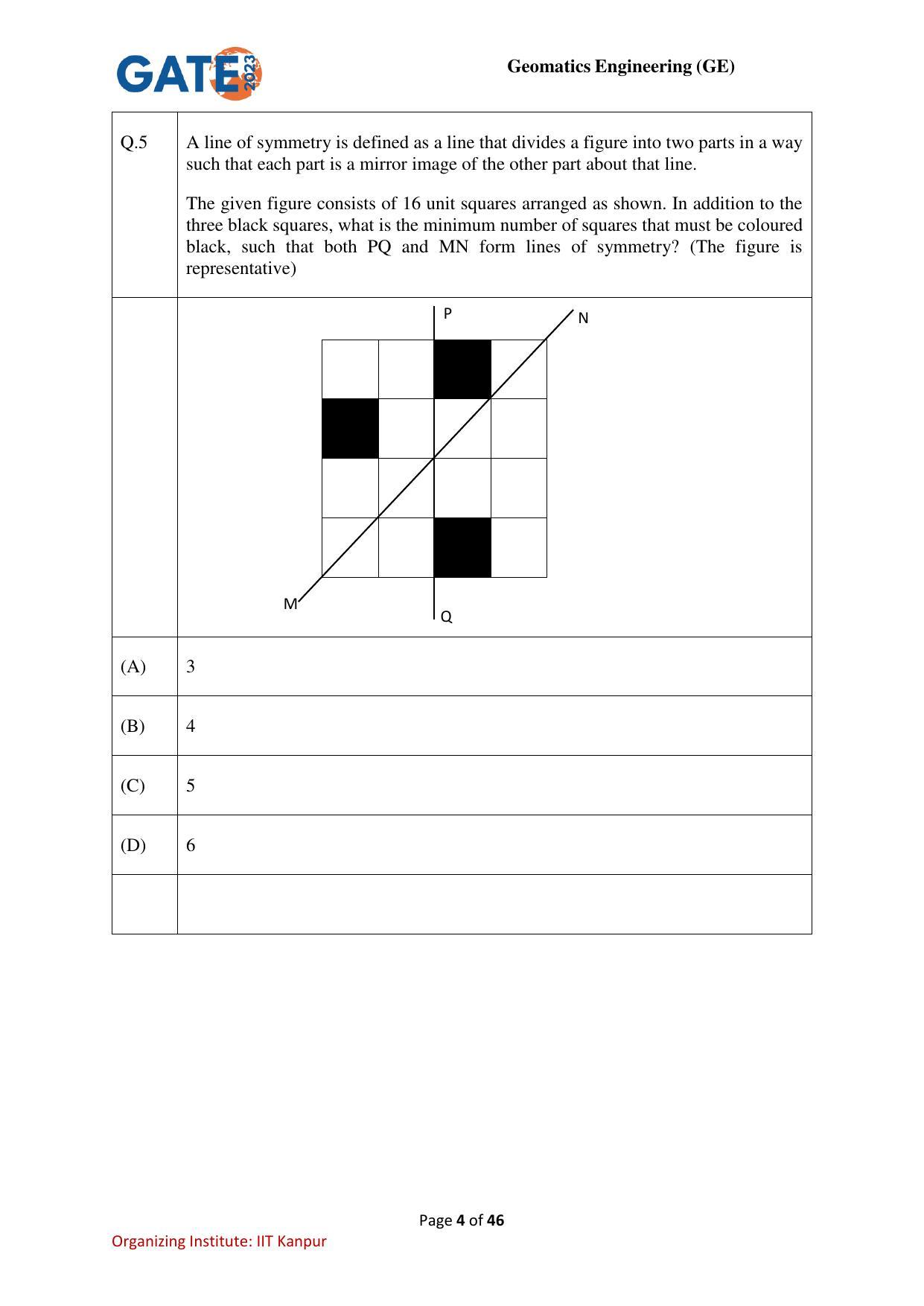 GATE 2023 Geomatics Engineering (GE) Question Paper - Page 4