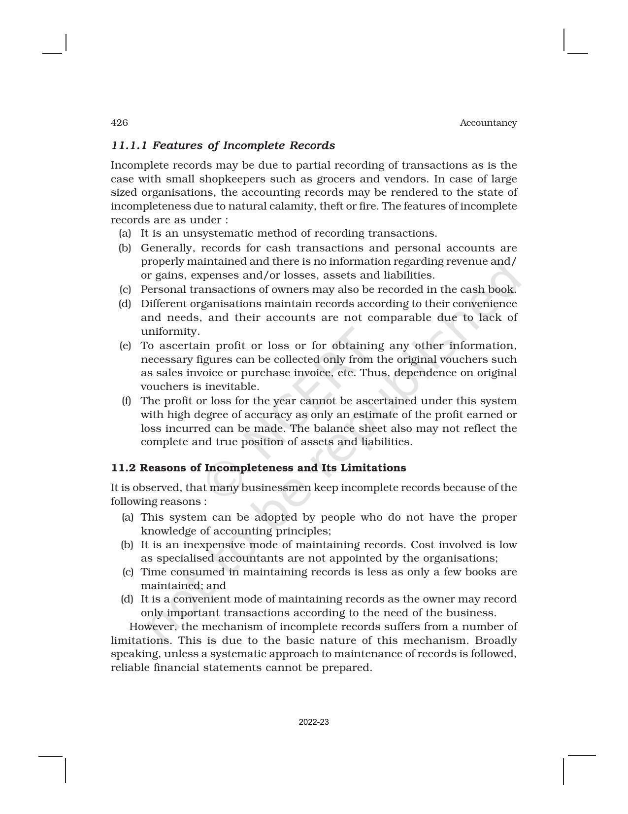 NCERT Book for Class 11 Accountancy (Part-II) Chapter 11 Accounts from Incomplete Records - Page 2