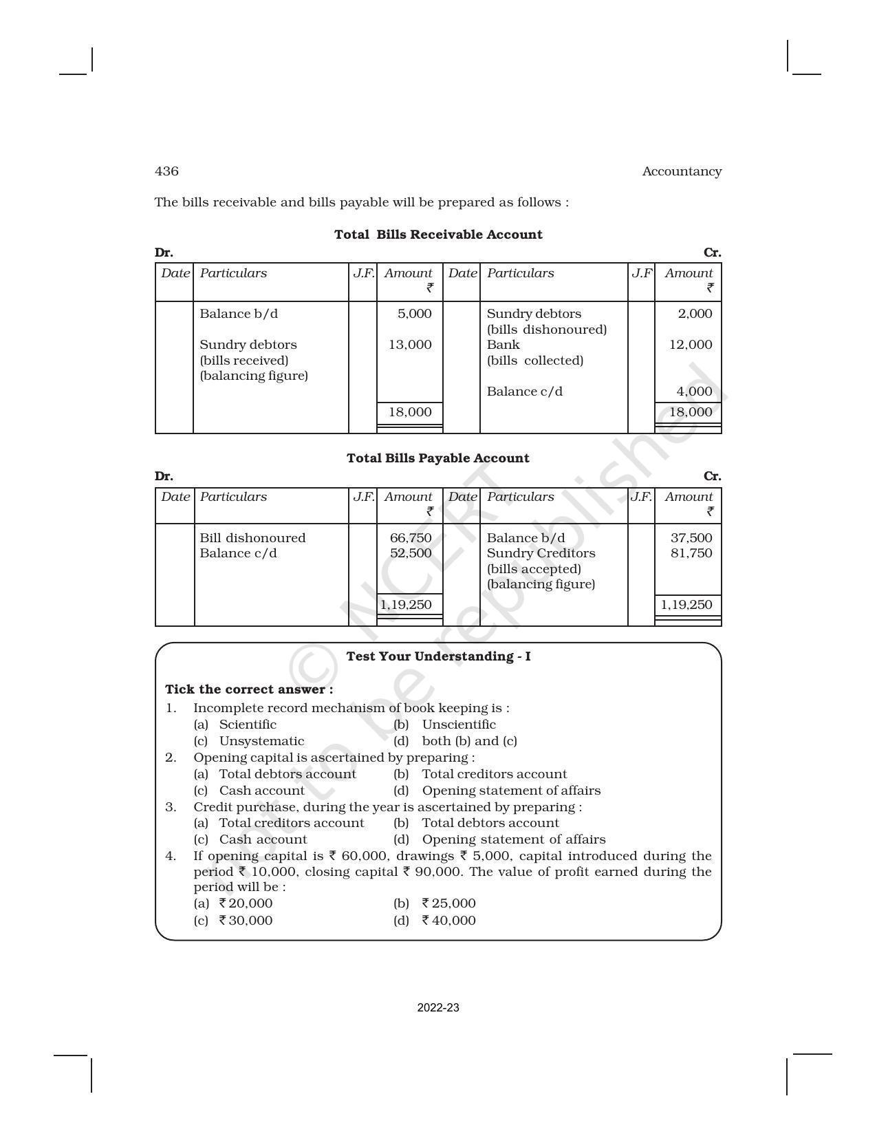 NCERT Book for Class 11 Accountancy (Part-II) Chapter 11 Accounts from Incomplete Records - Page 12