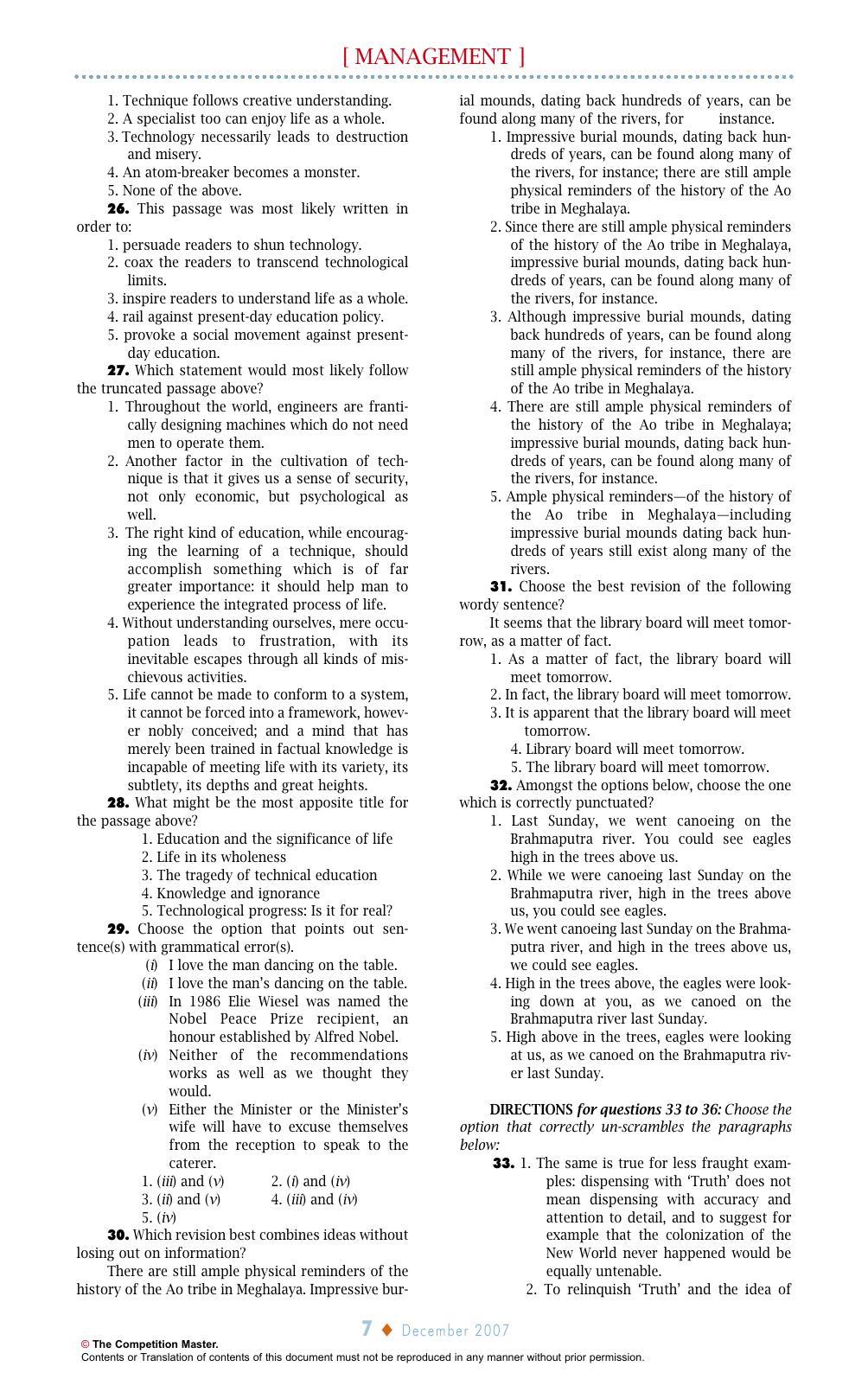 XAT 2007 Question Papers - Page 7