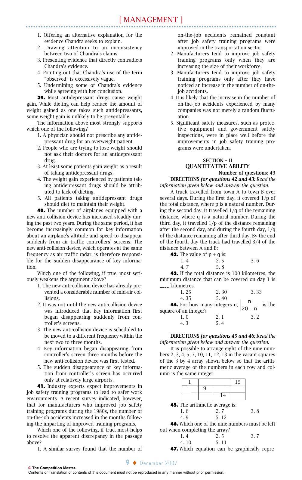 XAT 2007 Question Papers - Page 9