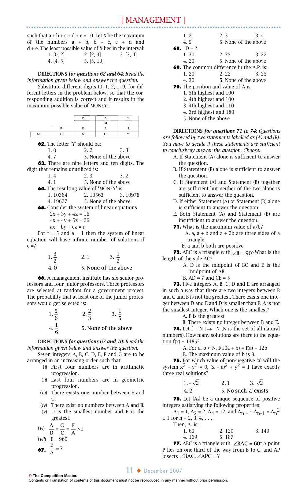 XAT 2007 Question Papers - Page 11