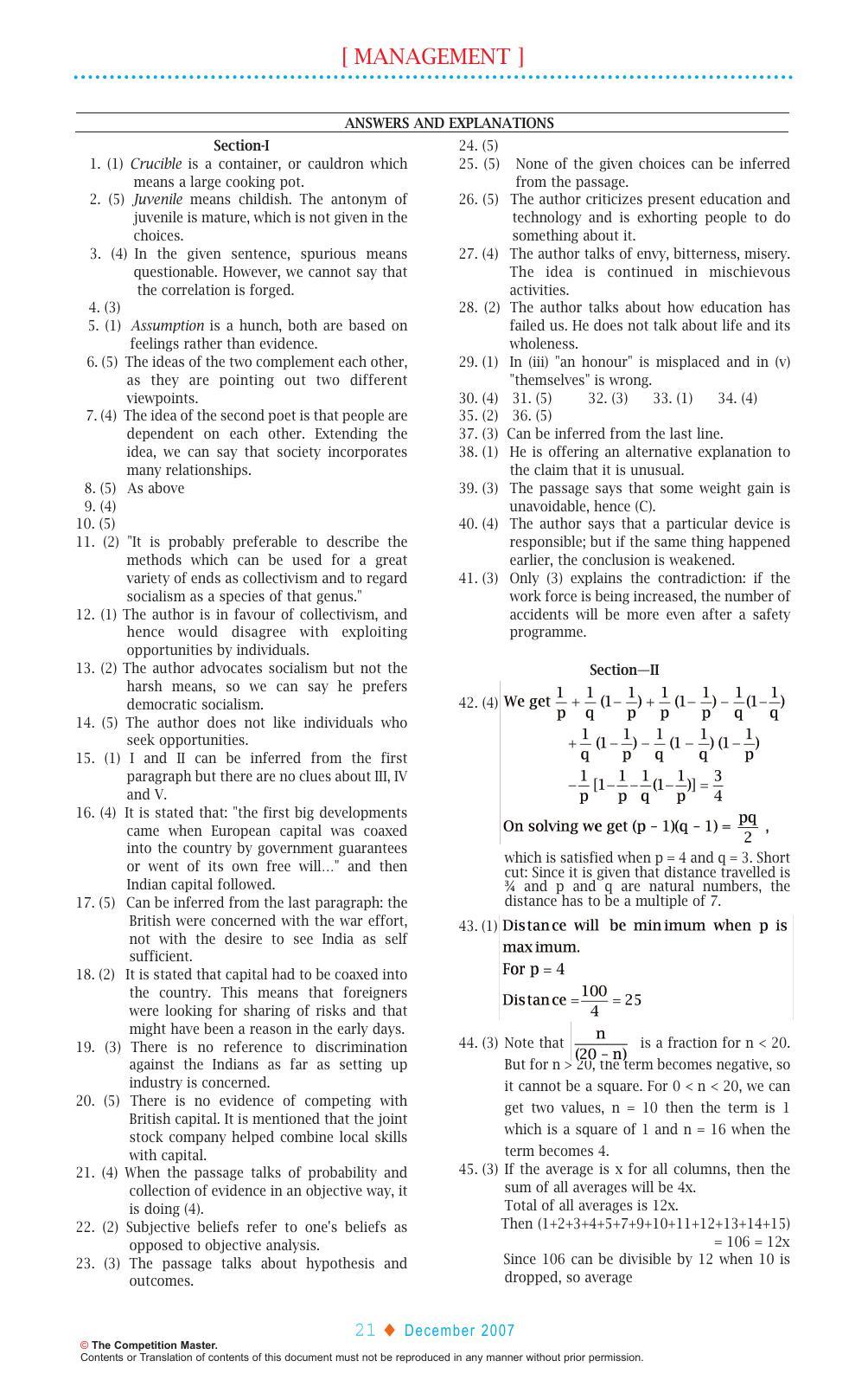 XAT 2007 Question Papers - Page 21