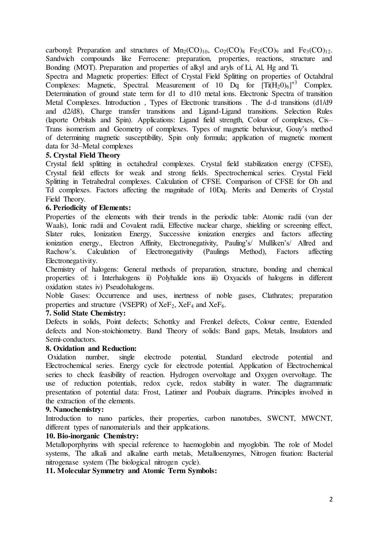 GU ART CDT Chemistry Syllabus - Page 2